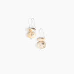 Dinosaur Designs Temple Earth Wire Earrings in Sandy Pearl Colour resin with 925 Sterling Silver Material.