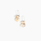 Dinosaur Designs Temple Earth Wire Earrings in Sandy Pearl Colour resin with 925 Sterling Silver Material..