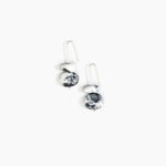 Dinosaur Designs Temple Earth Wire Earrings in White Marble Colour resin with 925 Sterling Silver Material..