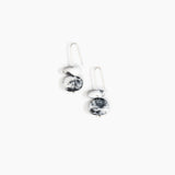 Dinosaur Designs Temple Earth Wire Earrings in White Marble Colour resin with 925 Sterling Silver Material..