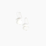 Dinosaur Designs Temple Earth Wire Earrings in Snow Swirl Colour resin with 925 Sterling Silver Material.