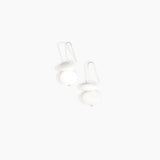 Dinosaur Designs Temple Earth Wire Earrings in Snow Swirl Colour resin with 925 Sterling Silver Material.