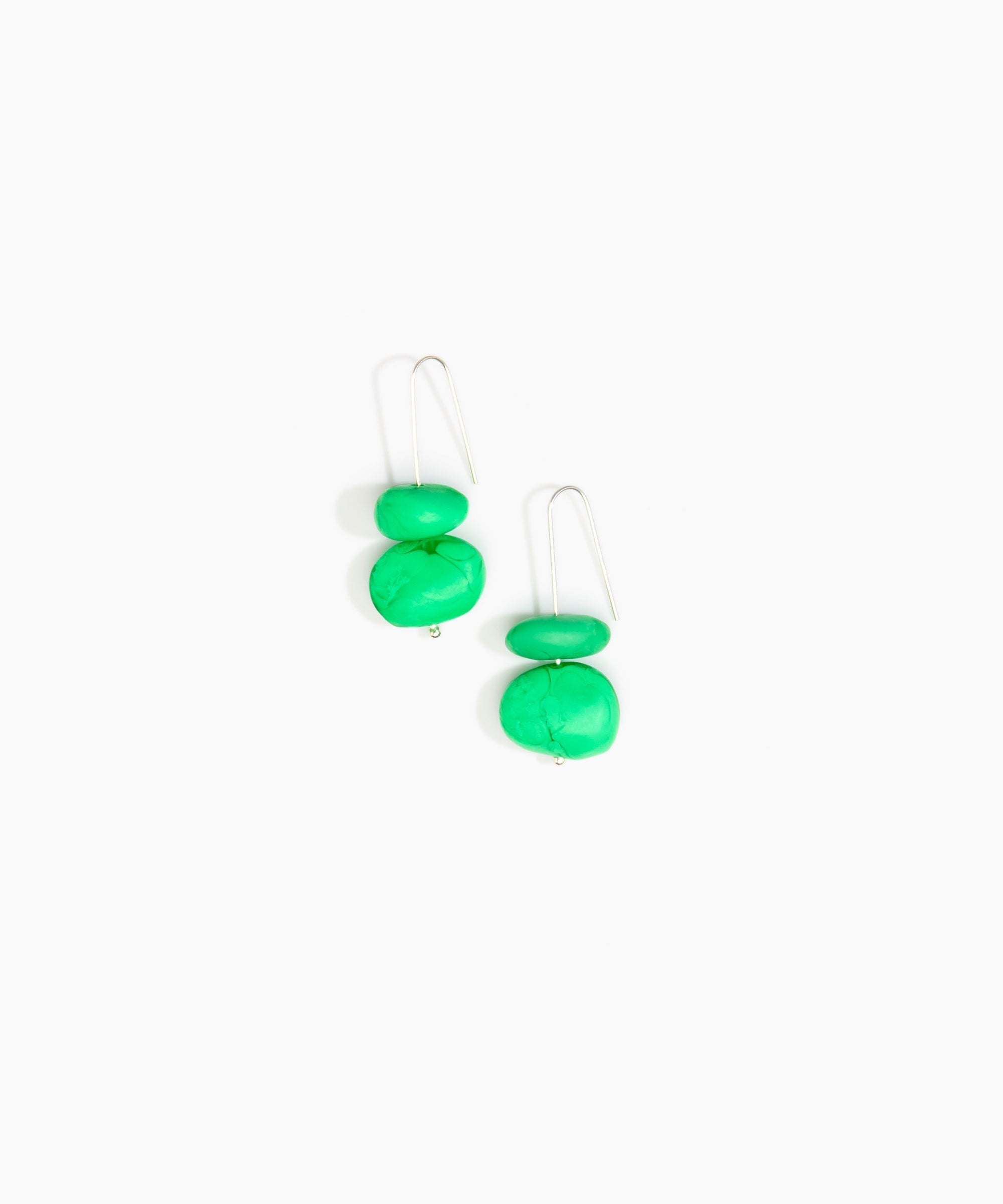 Dinosaur Designs Temple Earth Wire Earrings in Leaf Colour resin with 925 Sterling Silver Material.