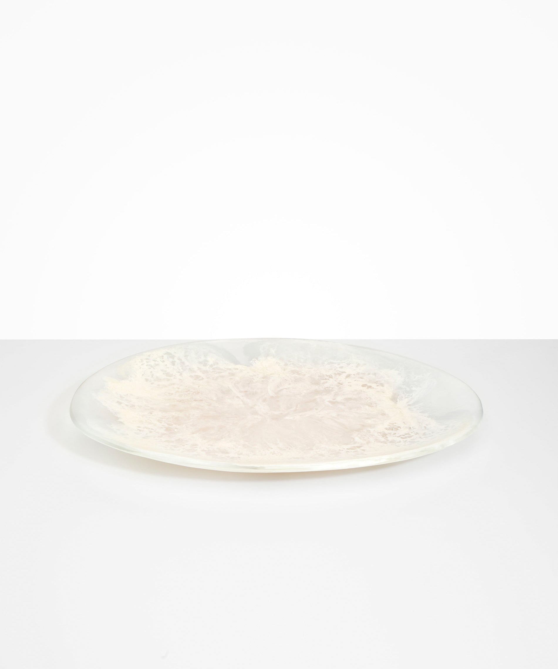 Dinosaur Designs Long Temple Platter in Chalk Swirl color resin