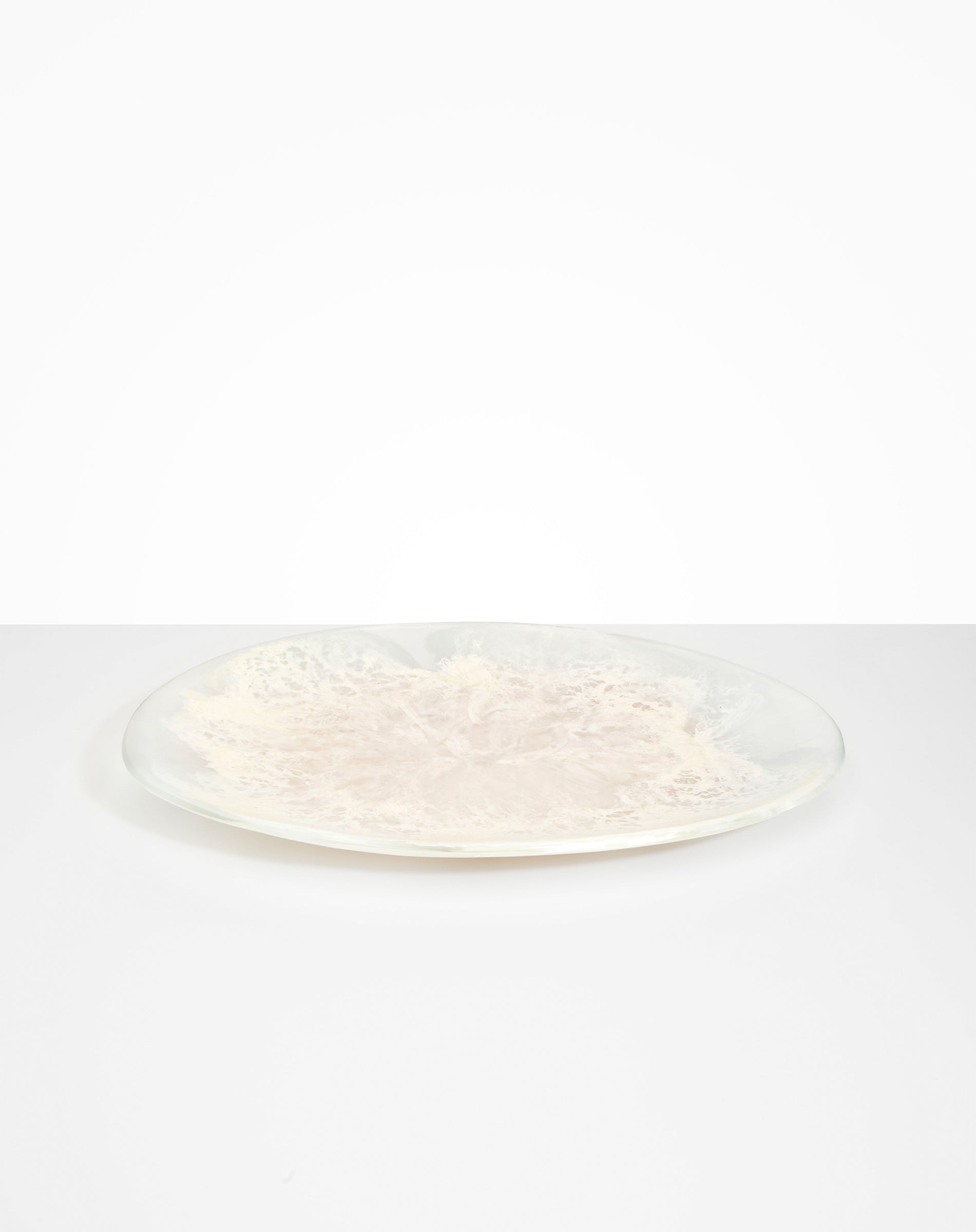 Dinosaur Designs Long Temple Platter in Chalk Swirl color resin