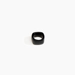 Dinosaur Designs Cube Ring in Black Colour resin with Wide Fit.