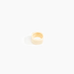 Dinosaur Designs Cube Ring in Cream Colour resin with Wide Fit.