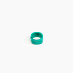 Dinosaur Designs Cube Ring in Mineral Swirl Colour resin with Wide Fit.