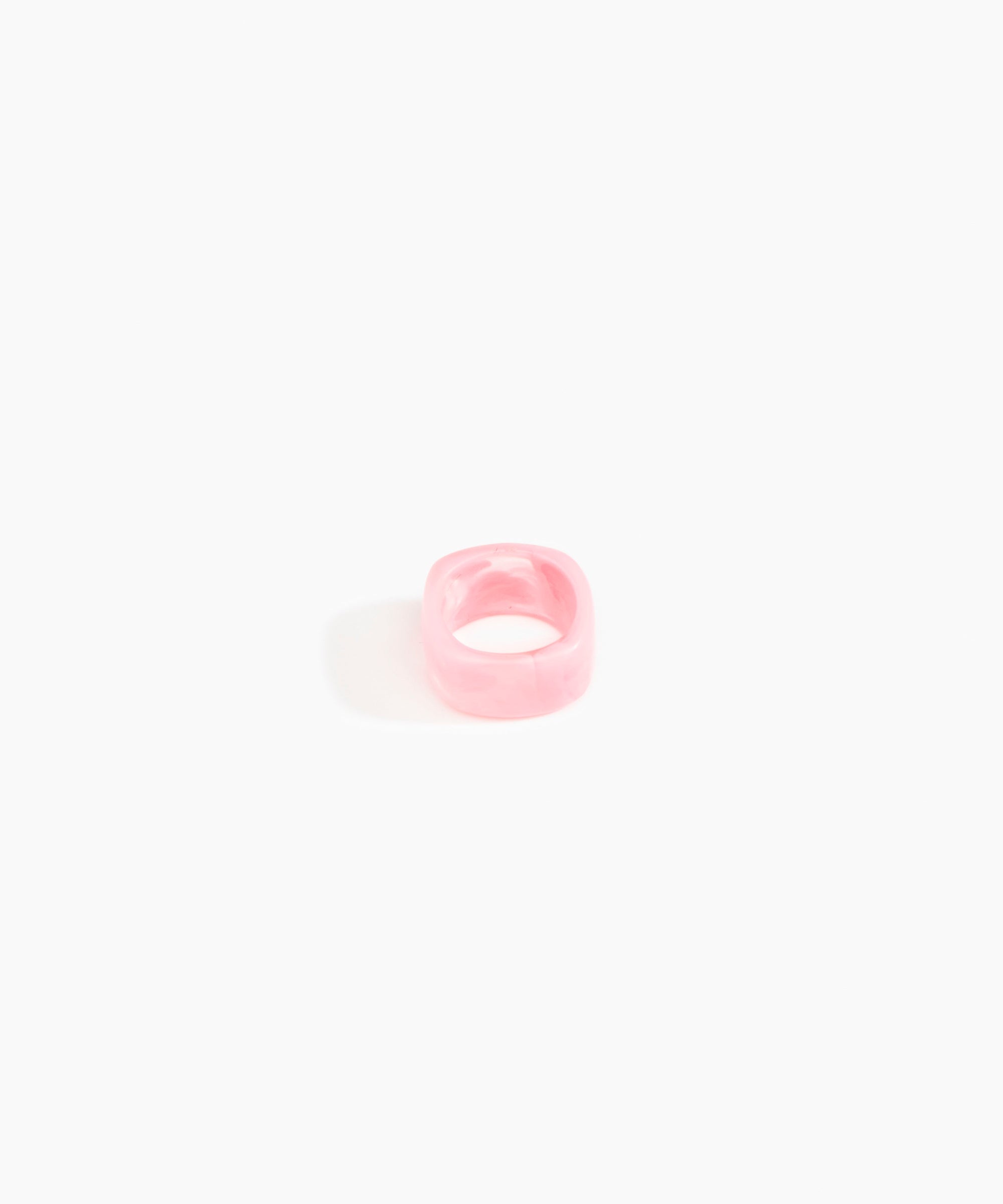 Dinosaur Designs Cube Ring in Parakeet Colour resin with Wide Fit.