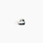 Dinosaur Designs Cube Ring in White Marble Colour resin with Wide Fit
