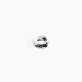 Dinosaur Designs Cube Ring in White Marble Colour resin with Wide Fit