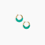 Dinosaur Designs Small Horn Hoop Earrings Earrings in Mineral Swirl Colour resin .