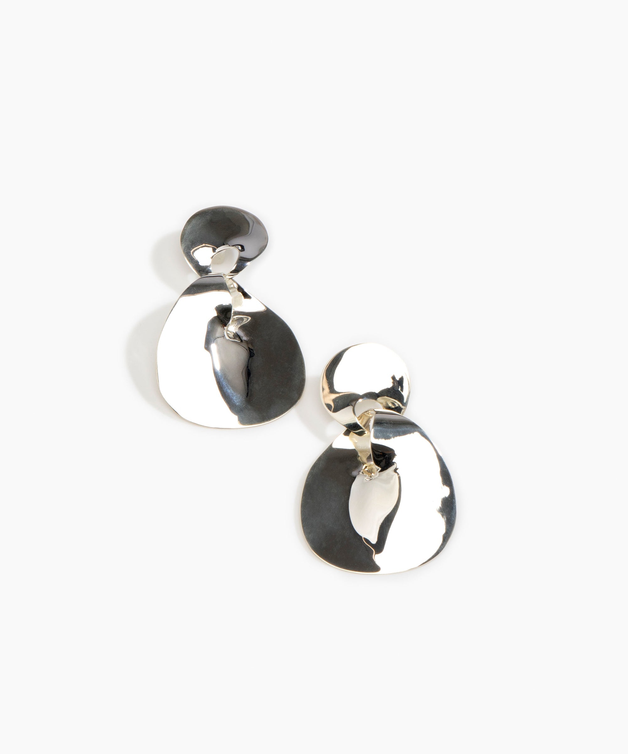 LO Collections Infinity Drop Earrings in Silver-Plated Brass Material...