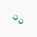 Dinosaur Designs Small Horn Earrings in Mineral Swirl Colour resin with Nano-Coated Brass Material.