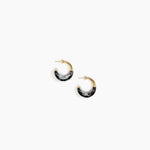 Dinosaur Designs Small Horn Earrings in Black Marble Colour resin with Nano-Coated Brass Material.
