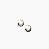 Dinosaur Designs Small Horn Earrings in Black Marble Colour resin with Nano-Coated Brass Material.