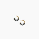 Dinosaur Designs Small Horn Earrings in Black Marble Colour resin with Nano-Coated Brass Material..
