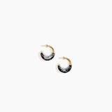 Dinosaur Designs Small Horn Earrings in Black Marble Colour resin with Nano-Coated Brass Material..