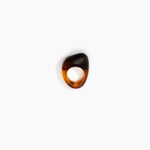 Dinosaur Designs Pebble Ring in Tortoise Colour resin with Regular Fit.