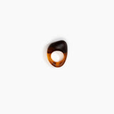 Dinosaur Designs Pebble Ring in Tortoise Colour resin with Regular Fit.