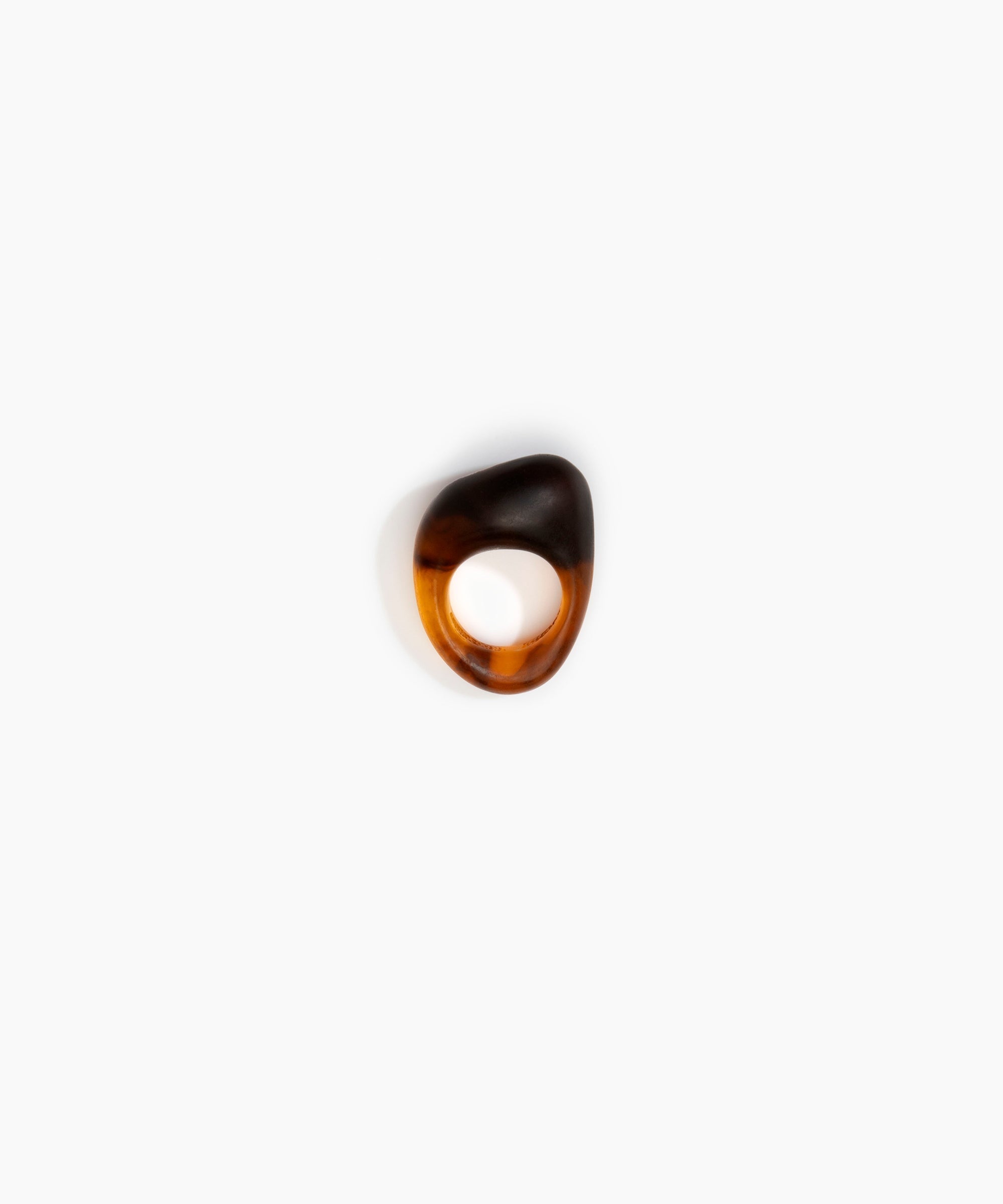 Dinosaur Designs Pebble Ring in Tortoise Colour resin with Regular Fit.