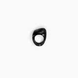 Dinosaur Designs Pebble Ring in Black Marble Colour resin with Regular Fit.