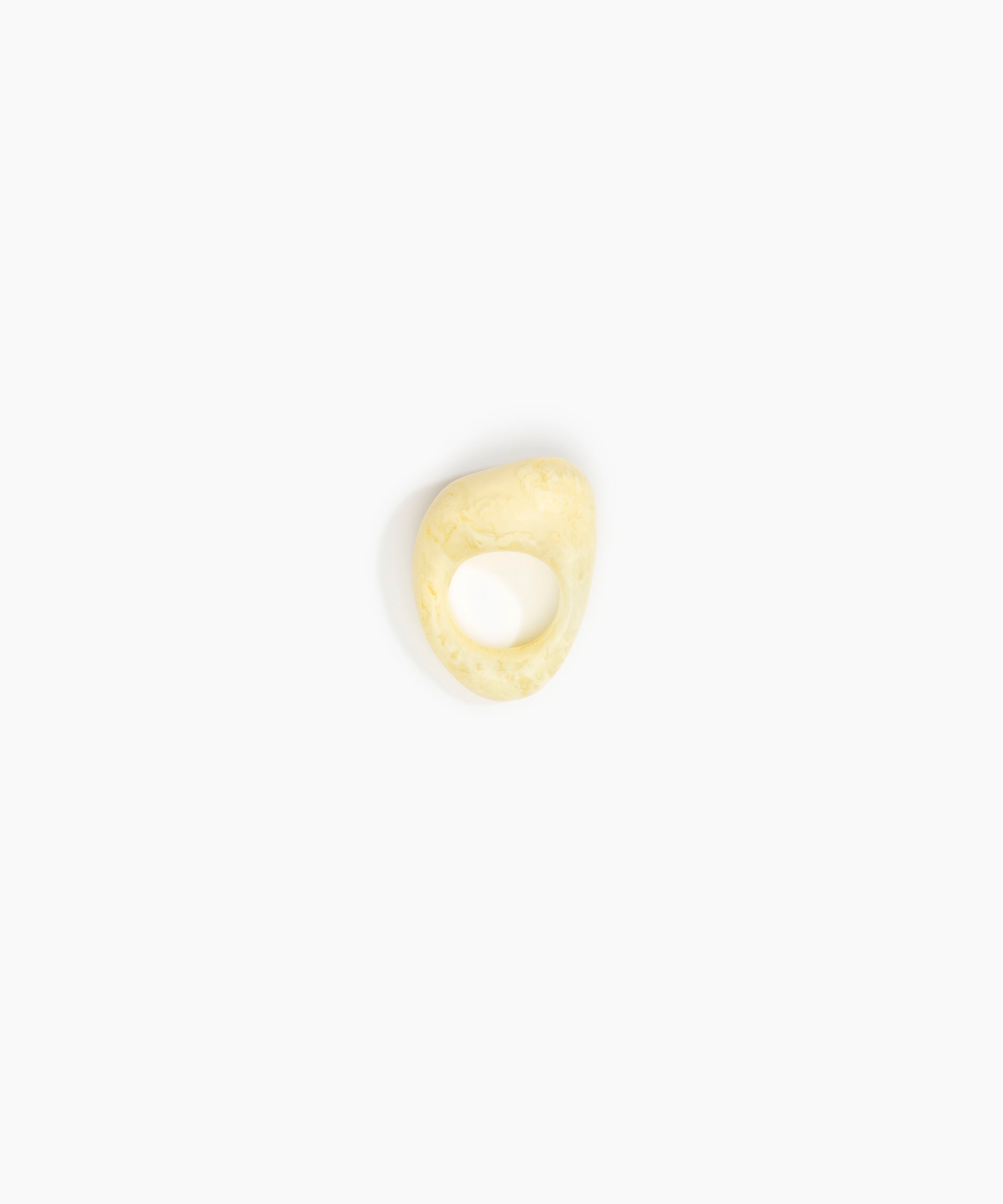 Dinosaur Designs Pebble Ring in Lemon Colour resin with Regular Fit..