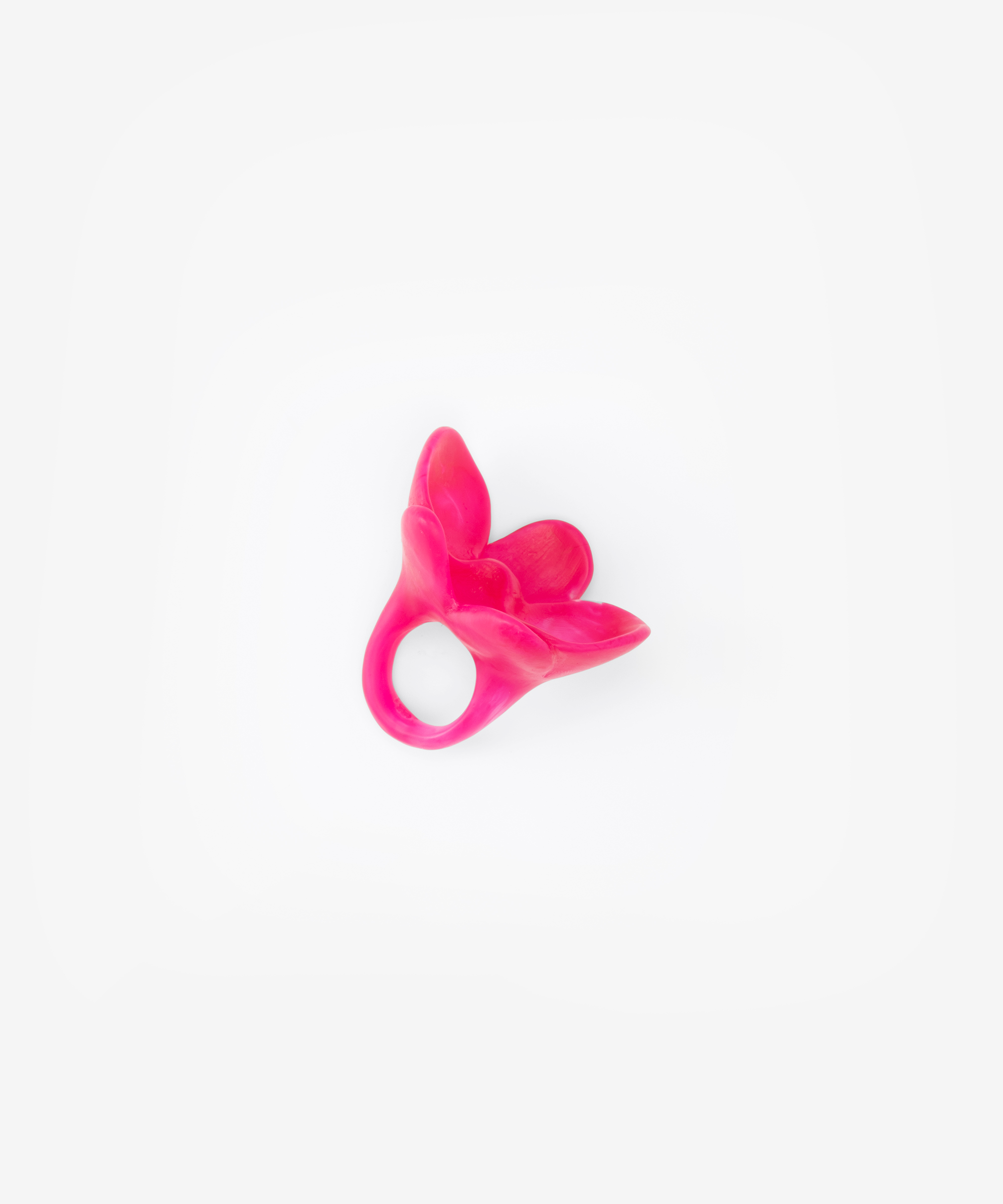 Dinosaur Designs Orchid Ring Rings in Flamingo color resin with Regular Fit