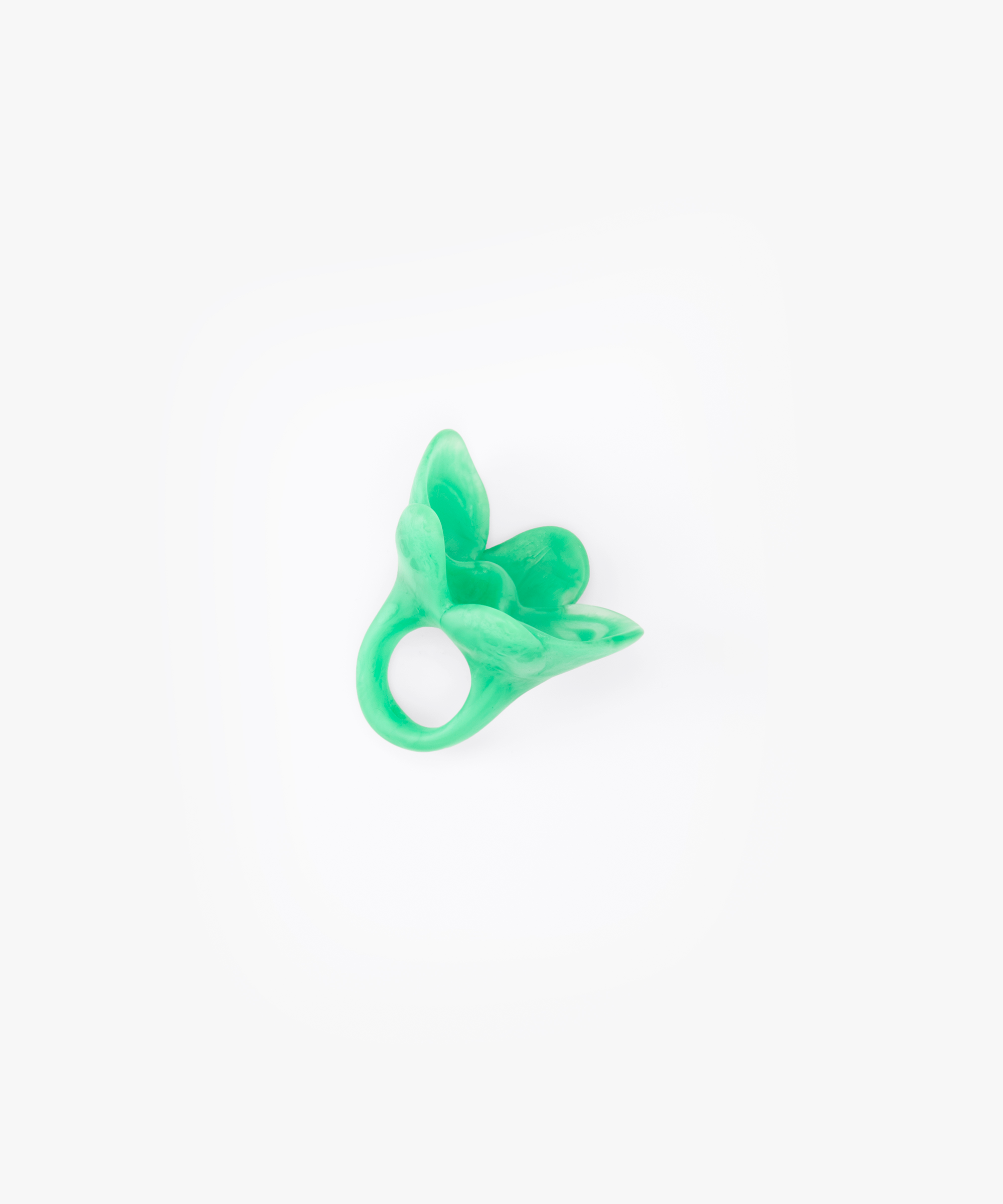 Dinosaur Designs Orchid Ring Rings in Leaf color resin with Regular Fit