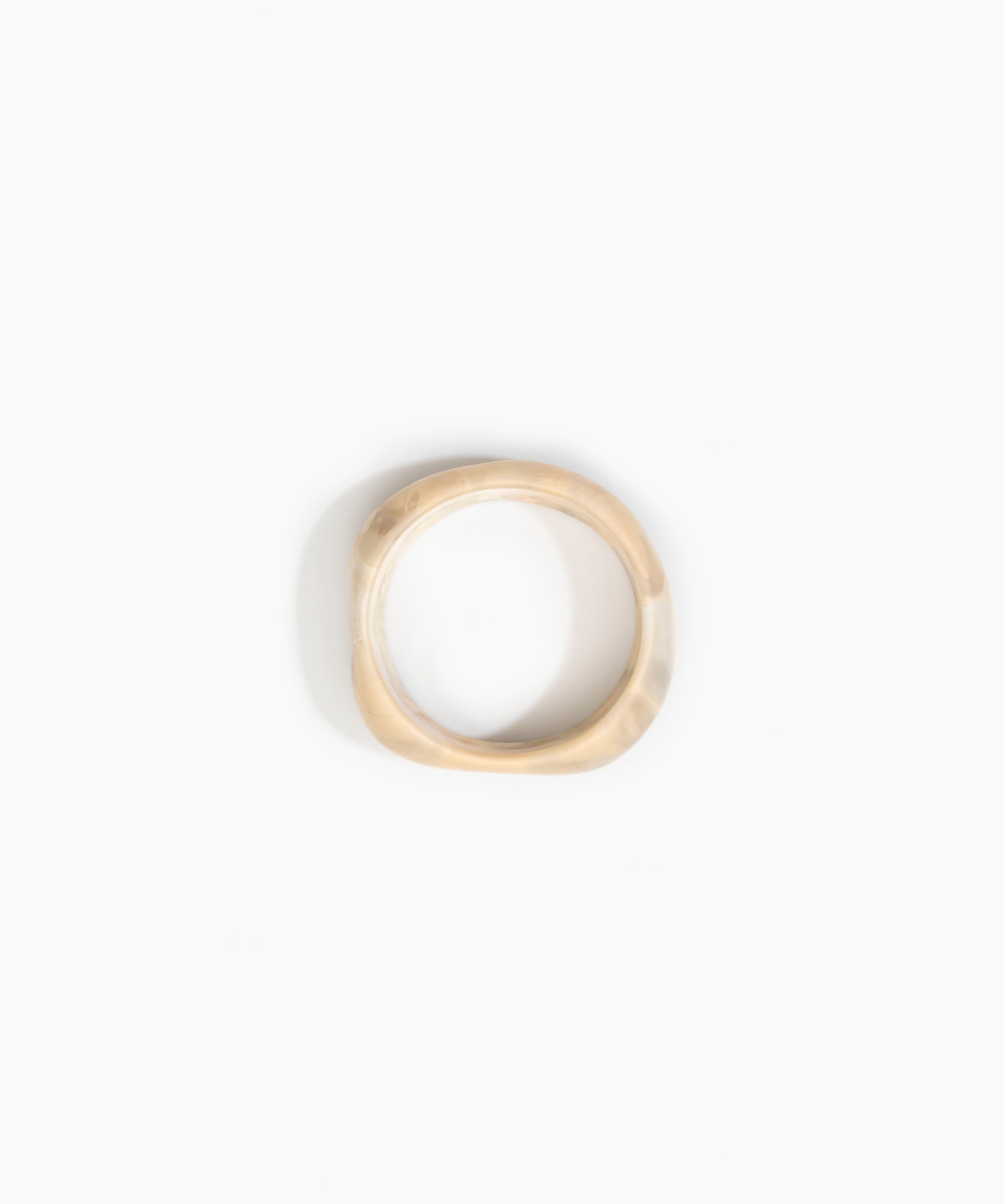 Dinosaur Designs Large Organic Bangle Bracelets in Sandy Pearl color resin with Narrow Fit