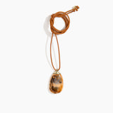 Dinosaur Designs River Rock Pendant on Leather in Dark Horn color resin