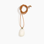 Dinosaur Designs River Rock Pendant on Leather in Chalk Swirl Colour resin.