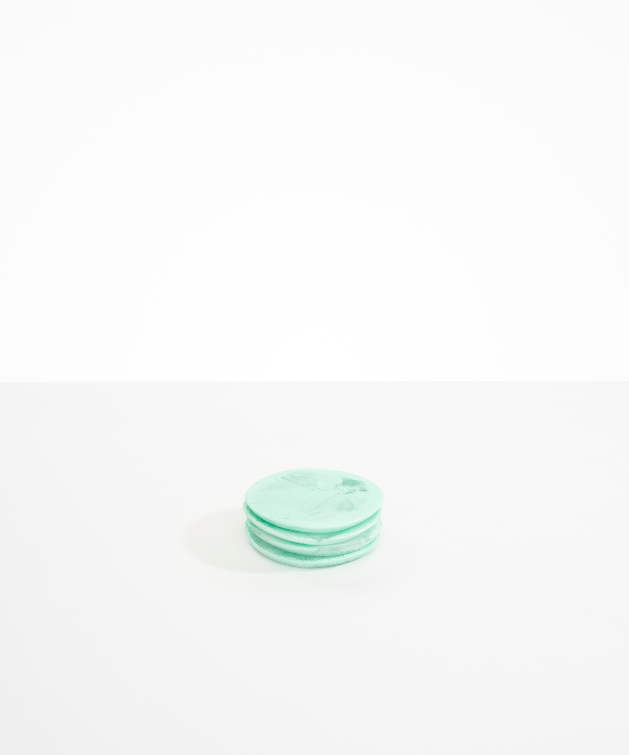 Dinosaur Designs Boulder Coaster Coasters in Mint Colour resin.