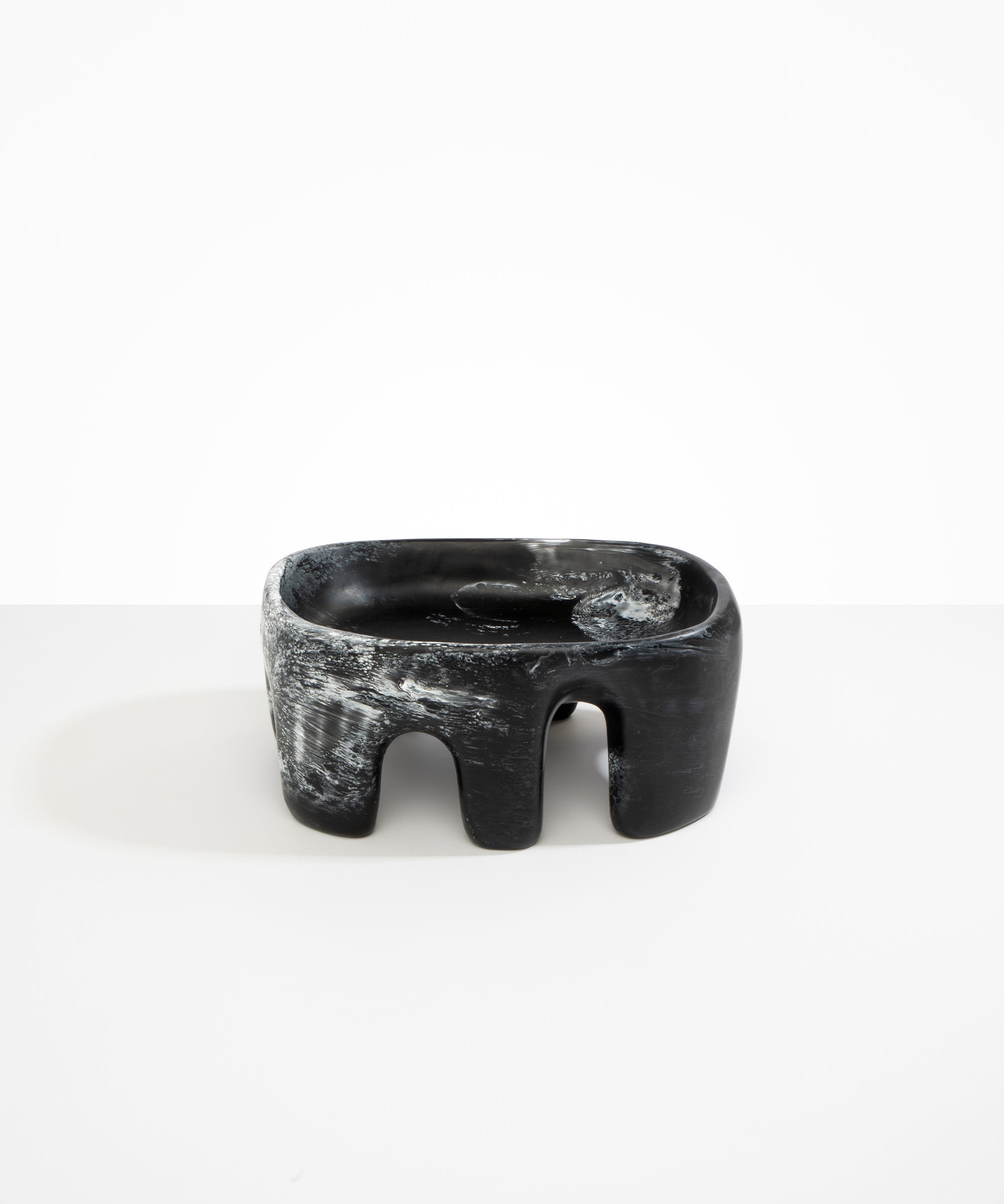 Dinosaur Designs Large Branch Bowl in Black Marble color resin