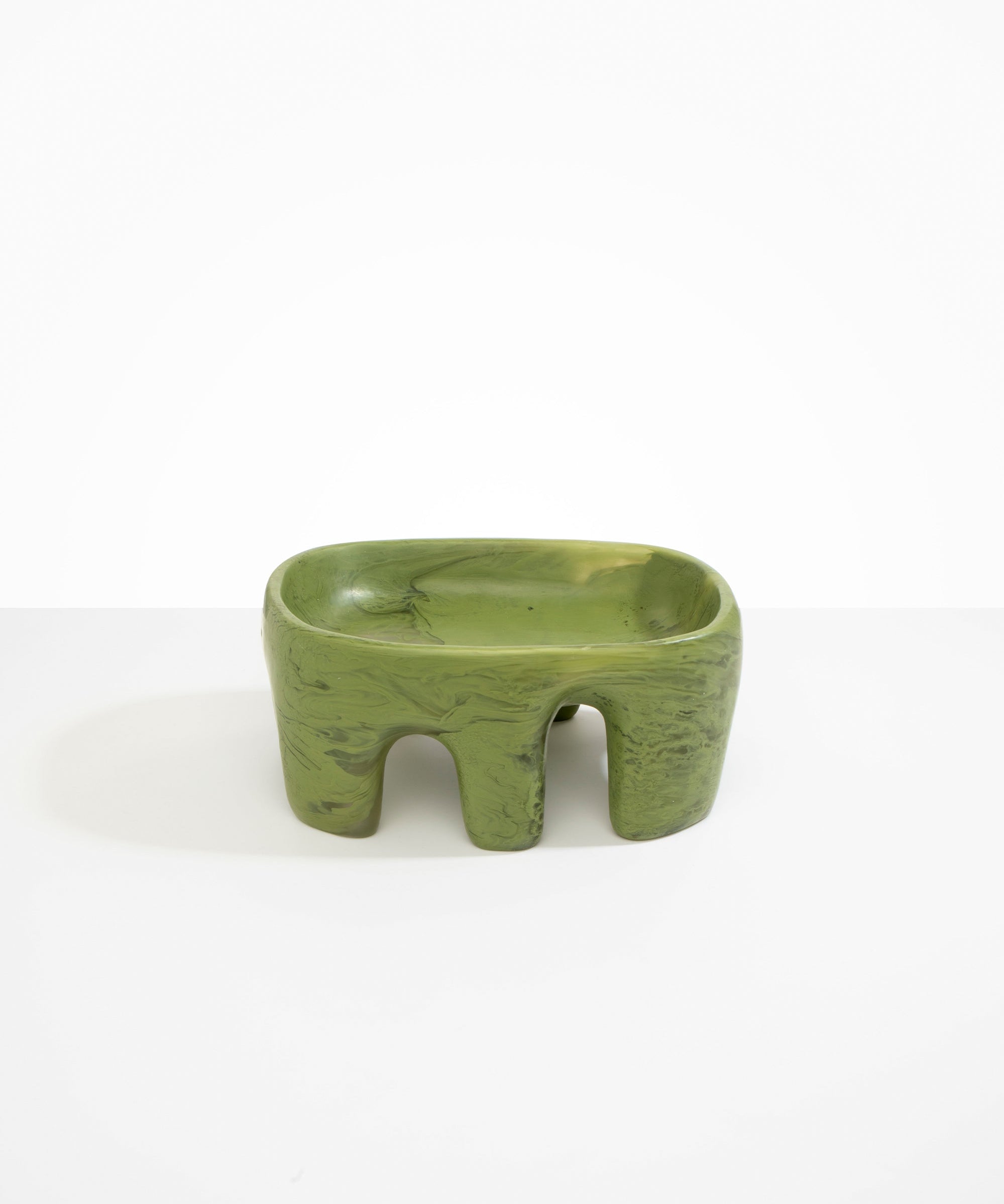 Dinosaur Designs Large Branch Bowl in Olive color resin