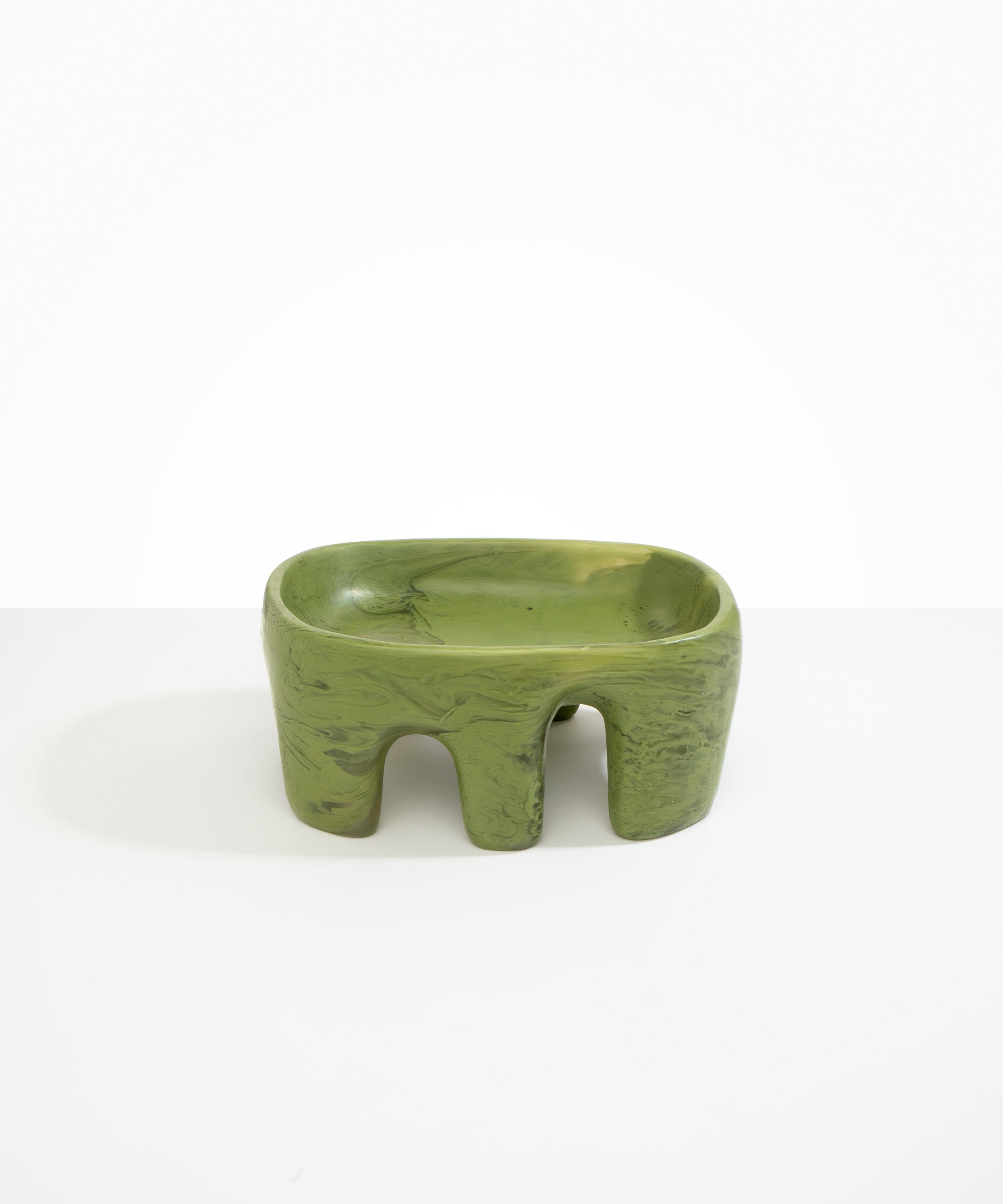 Dinosaur Designs Large Branch Bowl in Olive Colour resin..