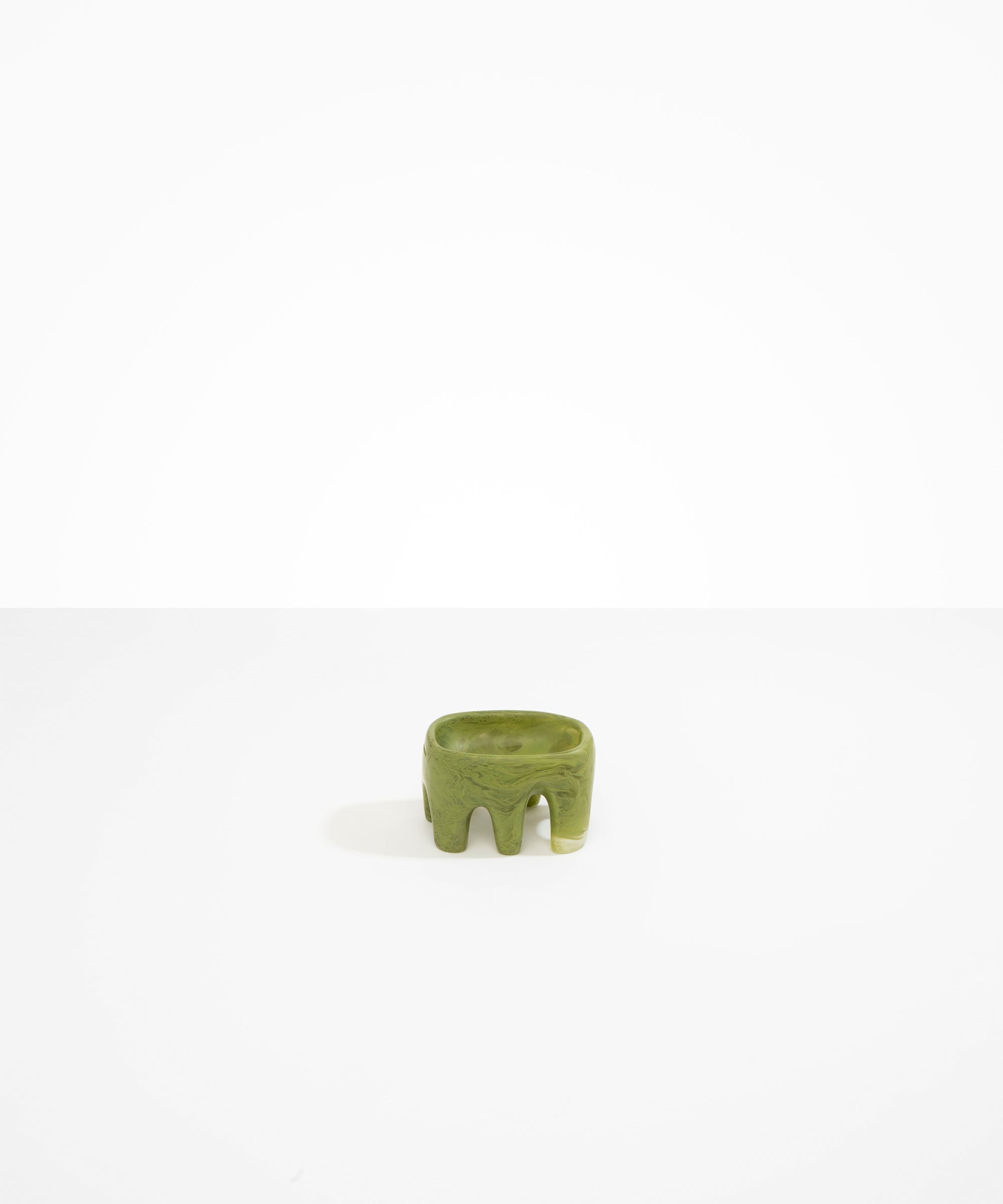 Dinosaur Designs Small Branch Bowl in Olive color resin