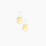 Dinosaur Designs Temple Earth Wire Earrings in Lemon Colour resin with 925 Sterling Silver Material.