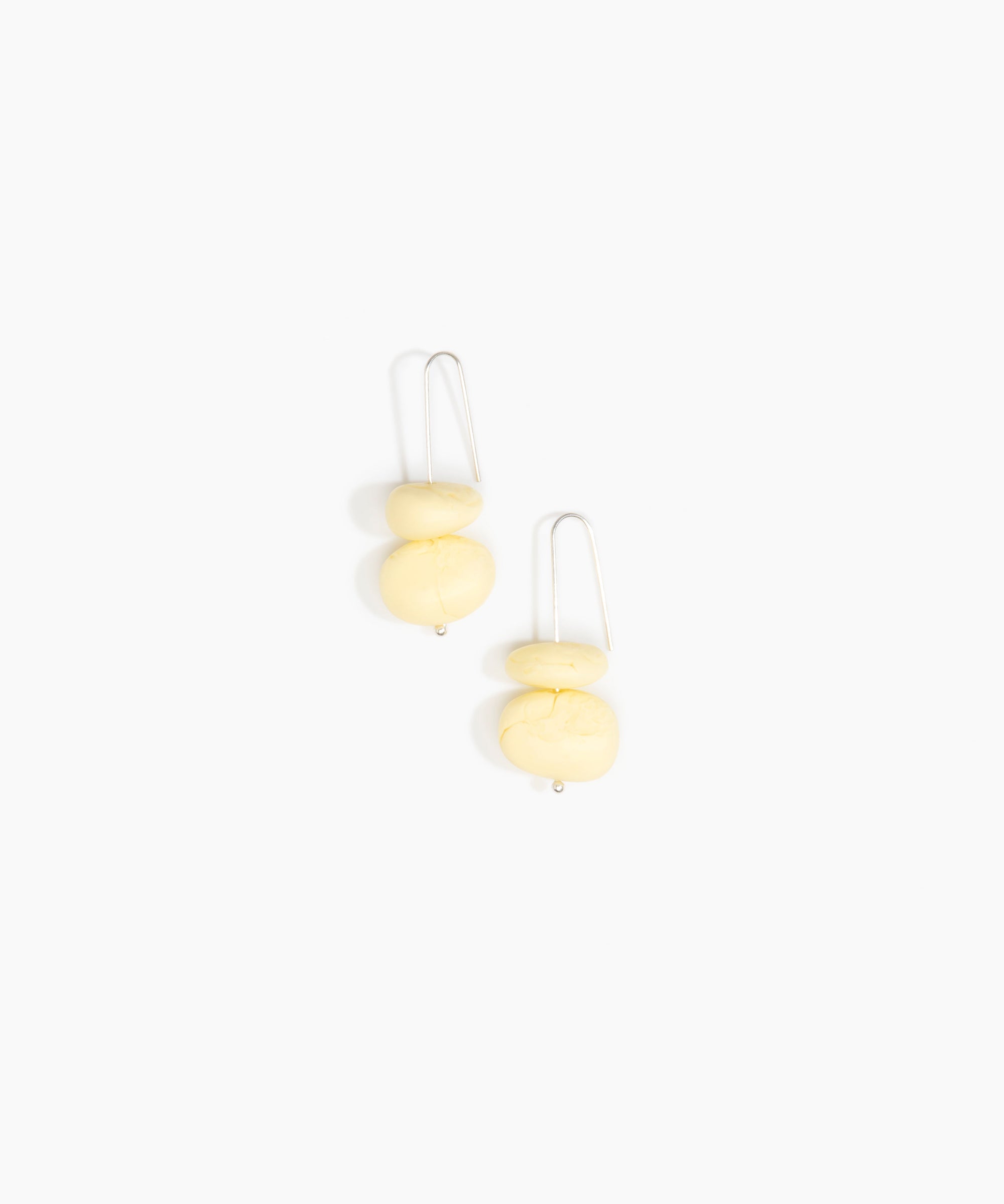 Dinosaur Designs Temple Earth Wire Earrings in Lemon Colour resin with 925 Sterling Silver Material.