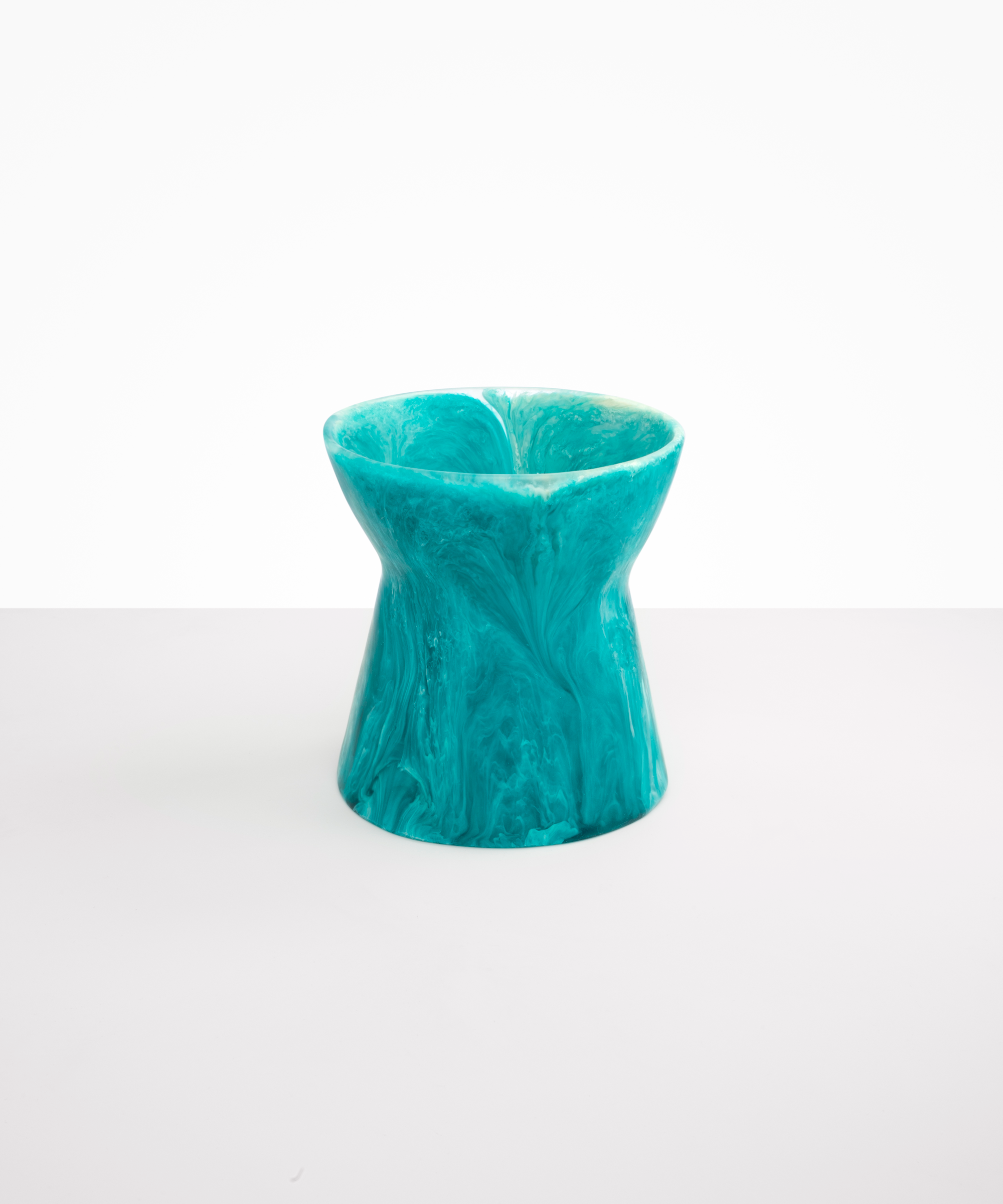 Dinosaur Designs Large Bow Vase in Lagoon Colour resin.