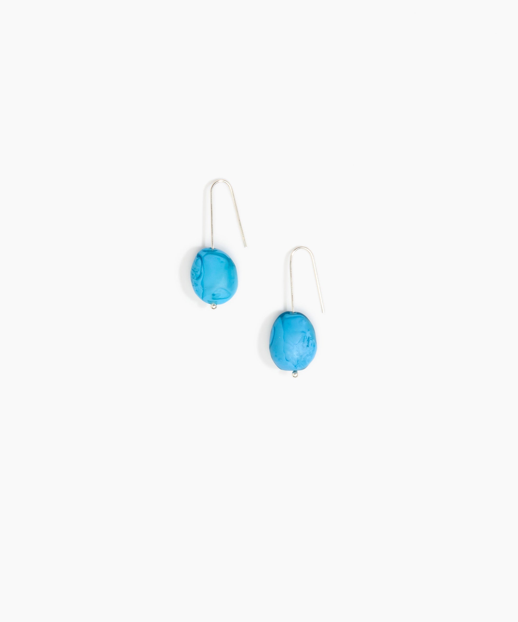 Dinosaur Designs Earth Wire Earrings in Sky Colour resin with 925 Sterling Silver Material..