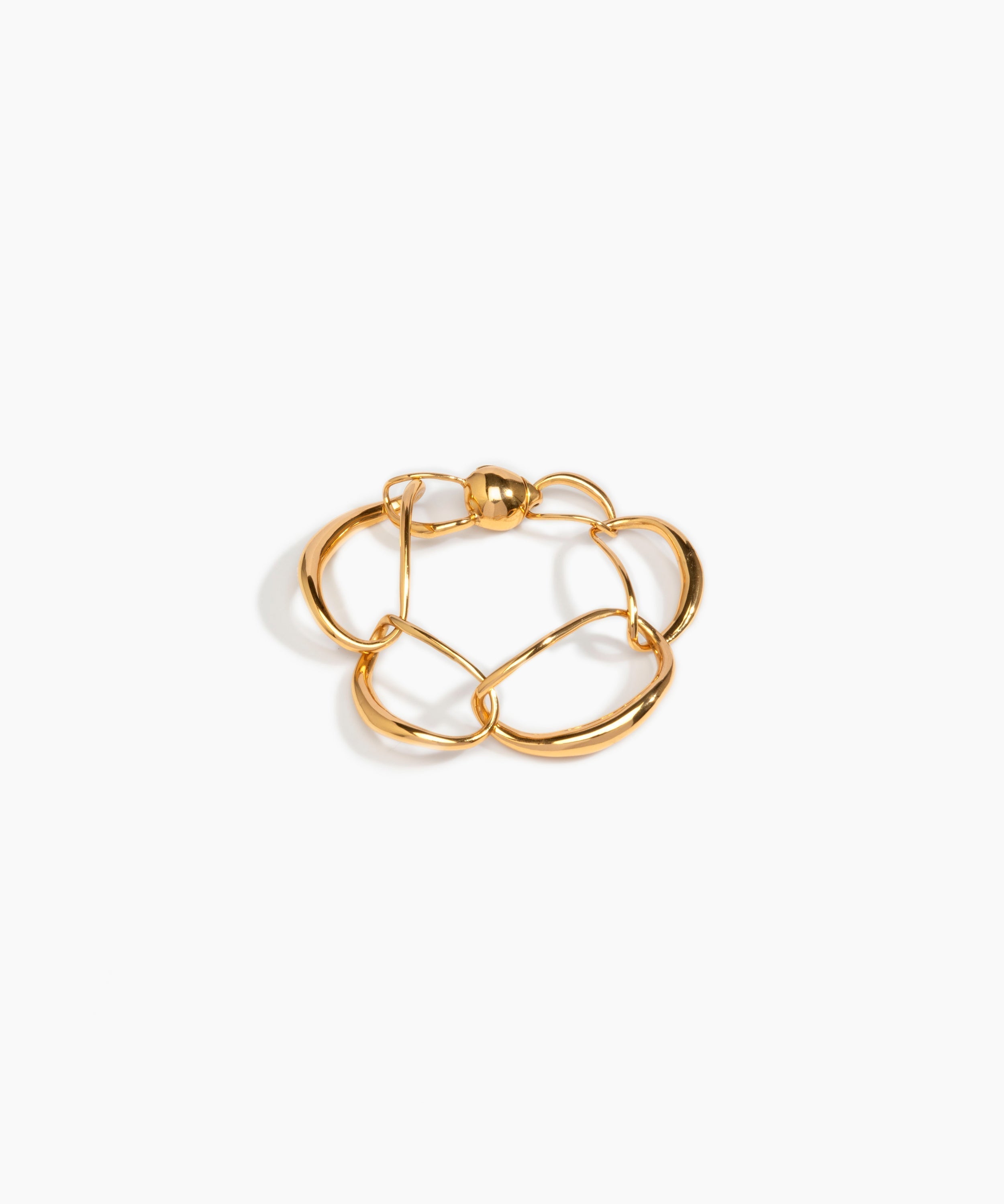 LO Collections Liquid Chain Bracelet in 24k Gold-Plated Brass Material resin with Wide Fit..