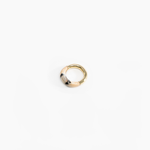 Dinosaur Designs Small Horn Ring in Sandy Pearl color resin with Nano-Coated Brass Material