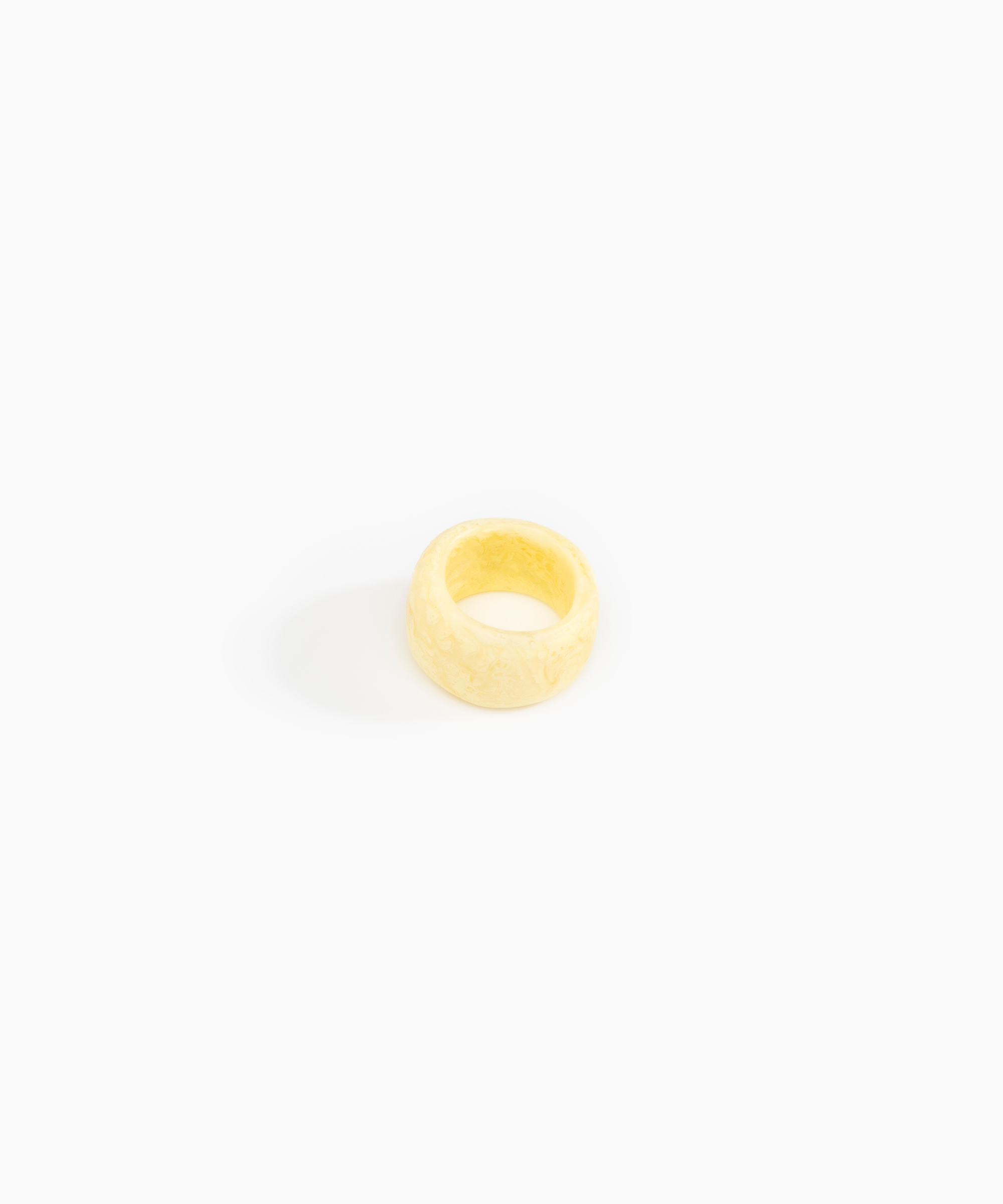 Dinosaur Designs Band Ring in Lemon Colour resin with Wide Fit..
