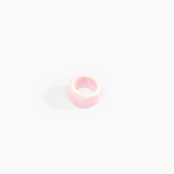 Dinosaur Designs Band Ring in Shell Pink Colour resin with Wide Fit