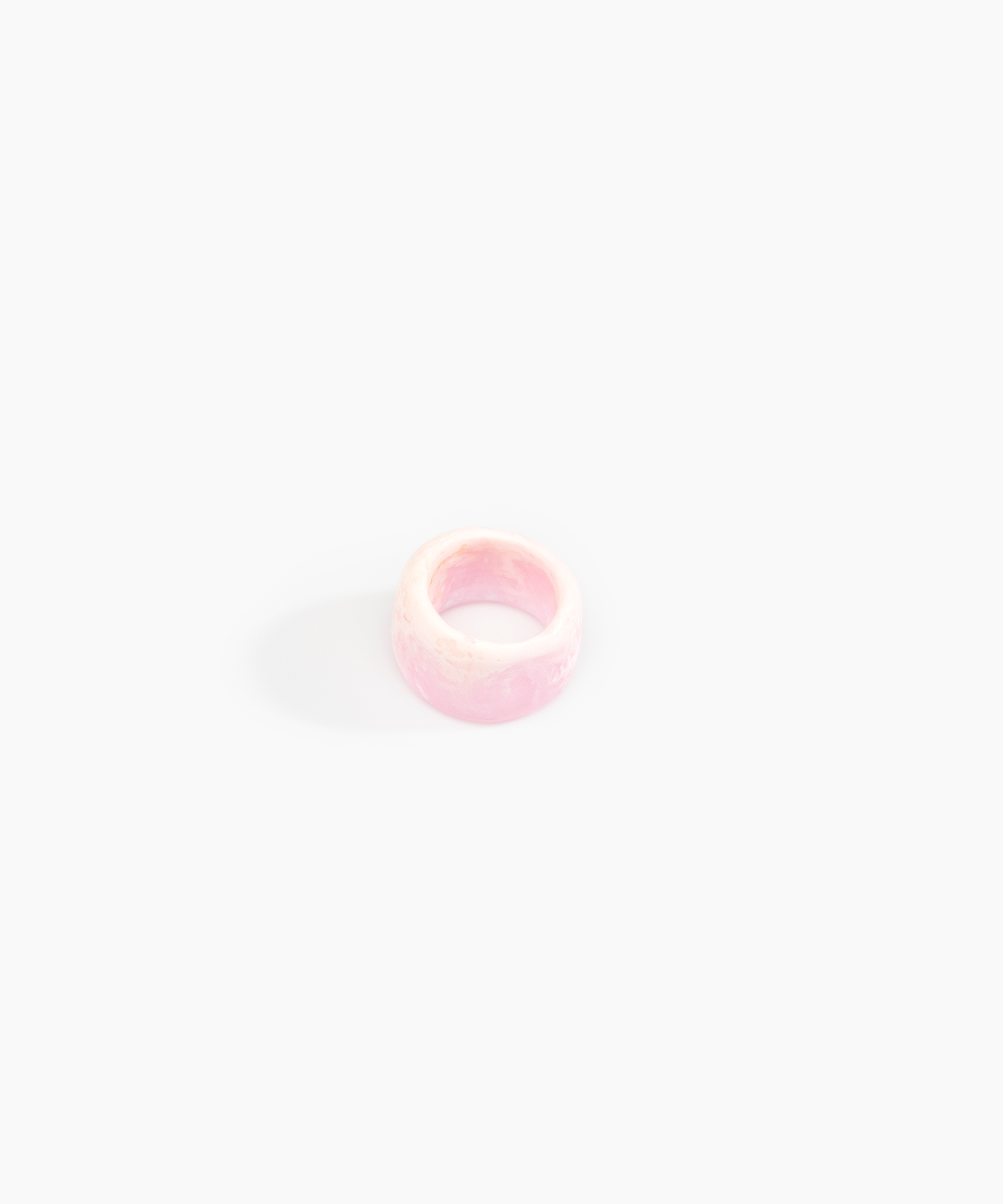 Dinosaur Designs Band Ring in Shell Pink Colour resin with Wide Fit...