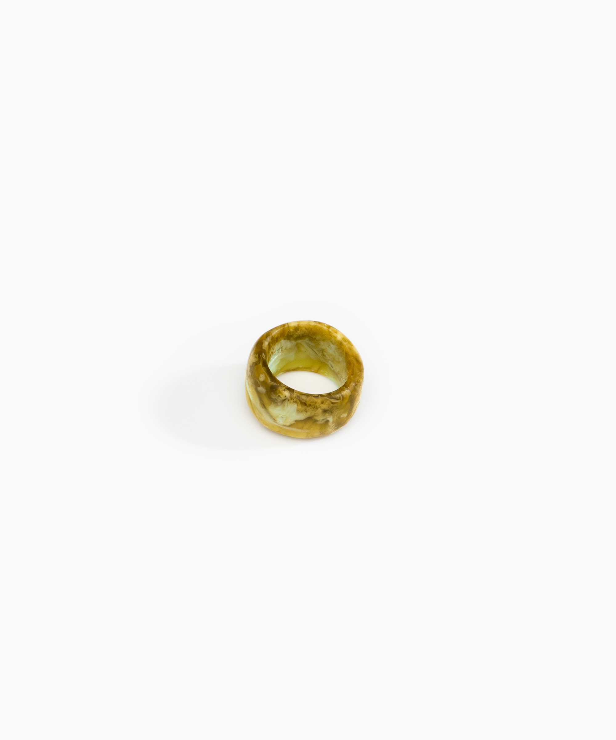 Dinosaur Designs Band Ring in Malachite Colour resin with Wide Fit