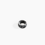 Dinosaur Designs Band Ring in Black Marble Colour resin with Wide Fit
