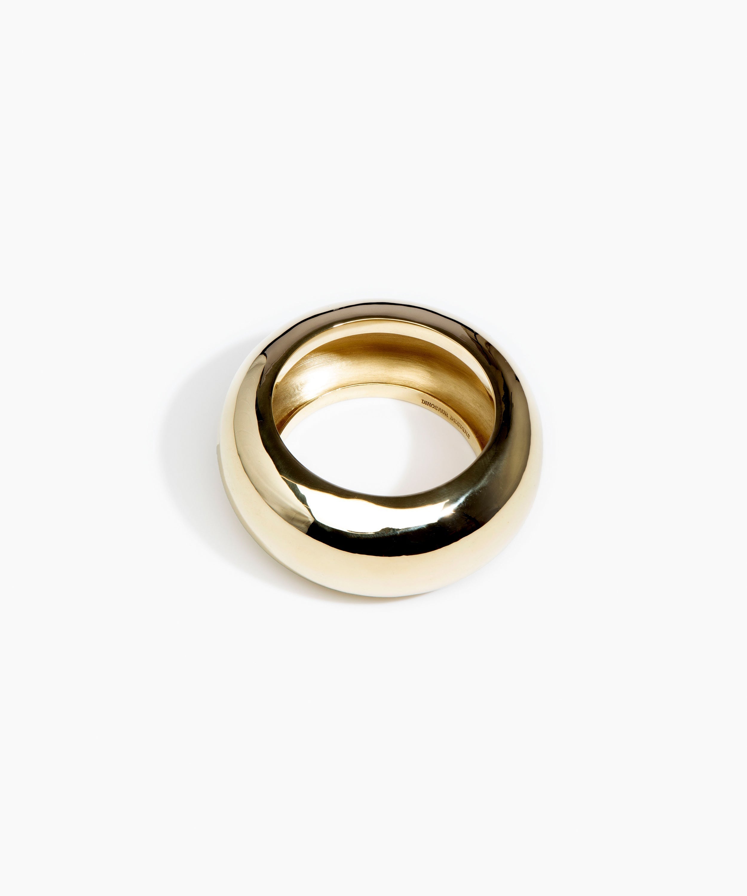 Dinosaur Designs Wide Boulder Bangle in Brass Material...