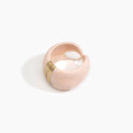 Dinosaur Designs Bold Stone Cuff Bracelets in Rose Swirl Colour resin with Brass Material